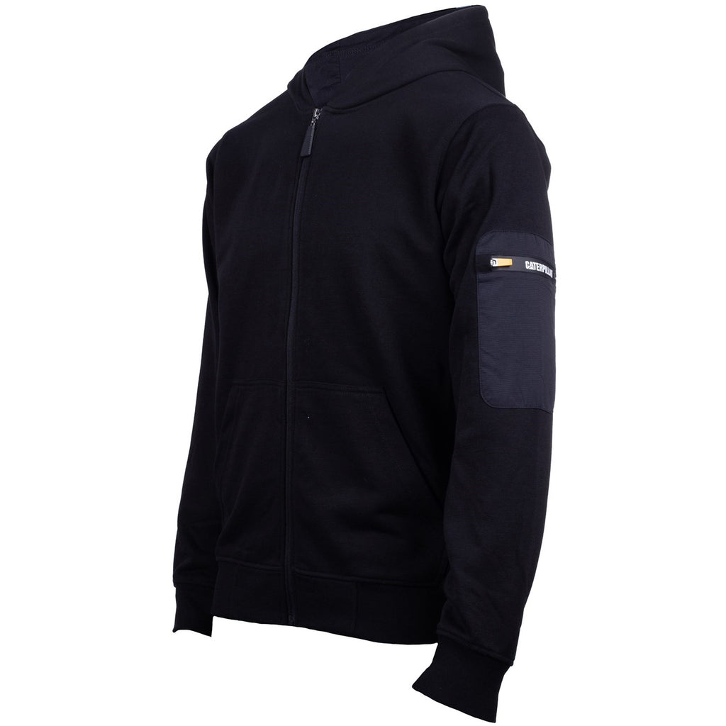 Caterpillar Loopback Full Zip Hoodie Men's Sweatshirts Black  USA |  294651-OYP