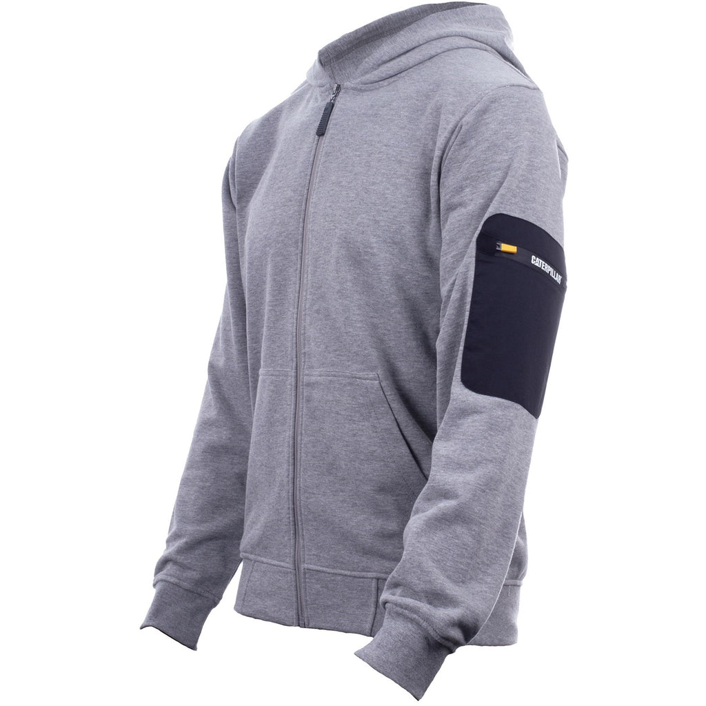 Caterpillar Loopback Full Zip Hoodie Men's Sweatshirts Grey  USA |  905348-QGK