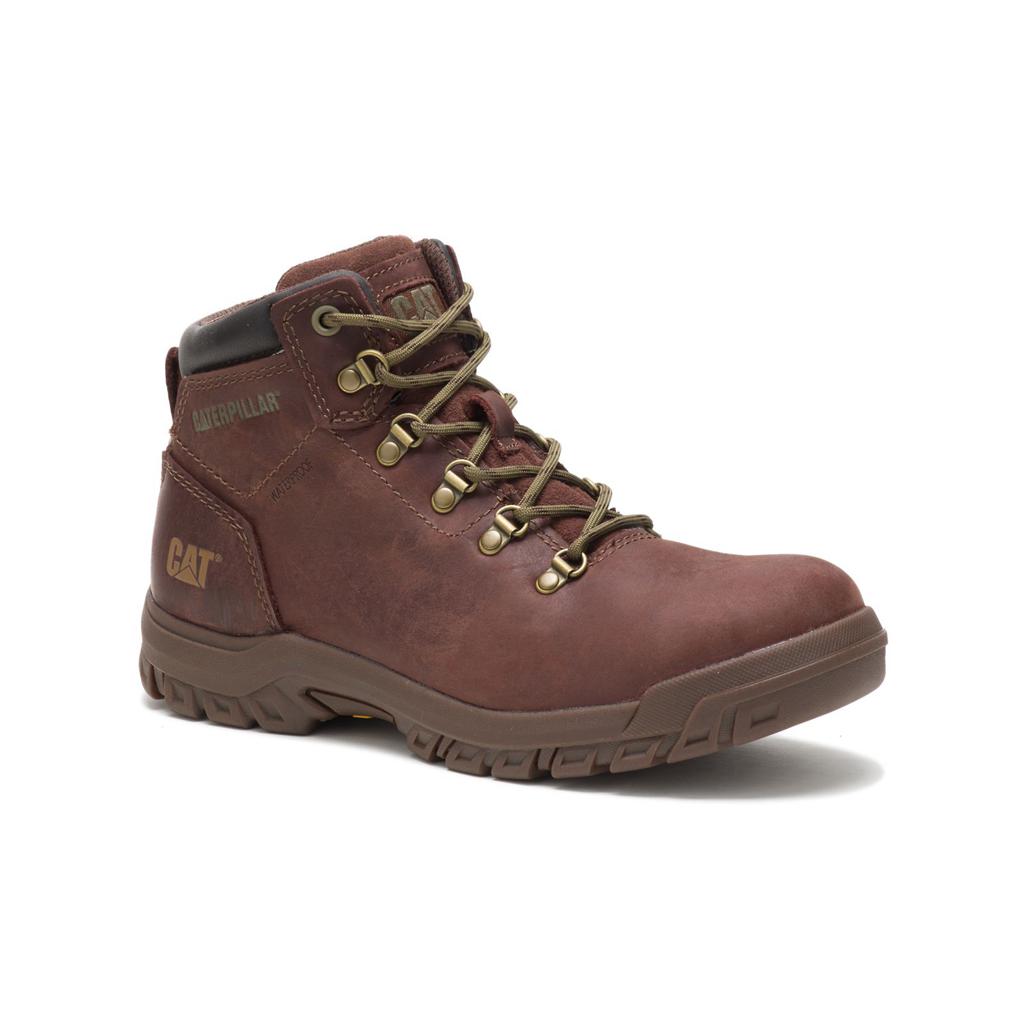 Caterpillar Mae Steel Toe Waterproof Women's Steel Toe Boots Brown  USA |  085632-FHO