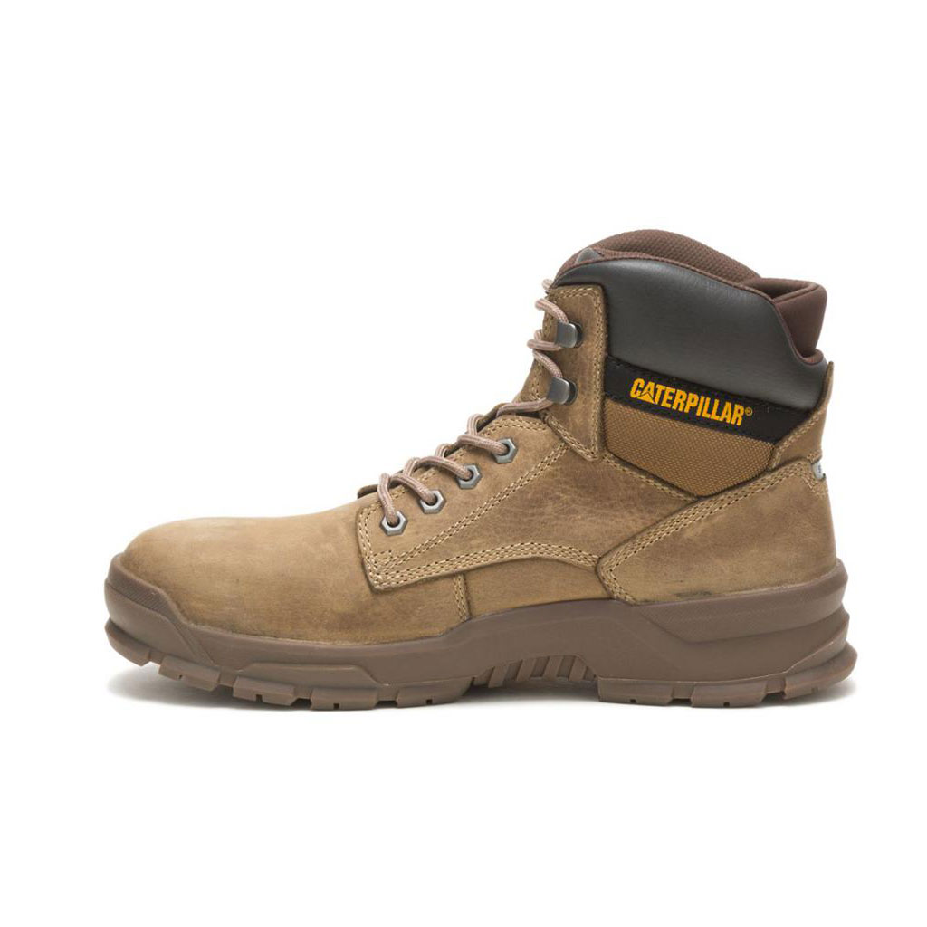 Caterpillar Mobilize Alloy Toe Men's Safety Toe Boots Fossil Brown  USA |  296587-BOJ