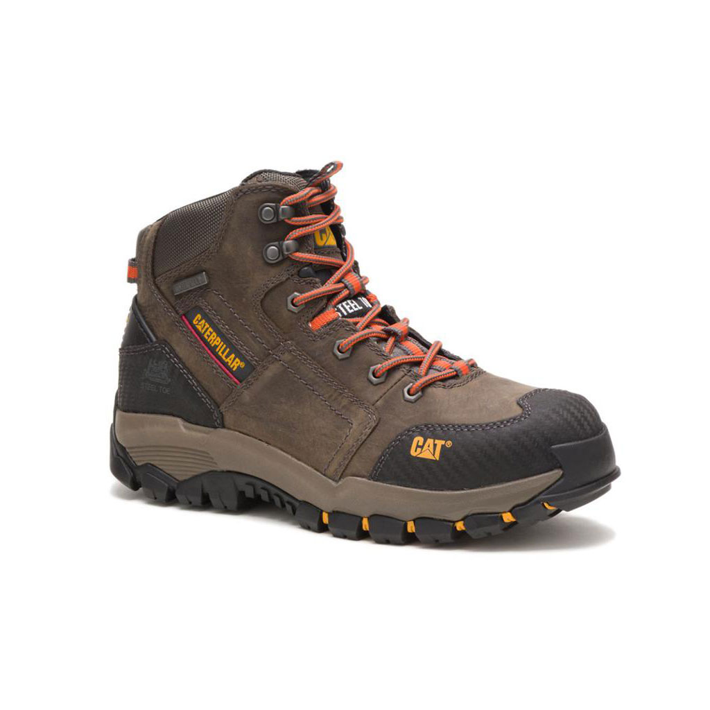 Caterpillar Navigator Mid Waterproof Steel Toe Men's Waterproof Boots Dark Gull Grey  USA |  328975-SVM