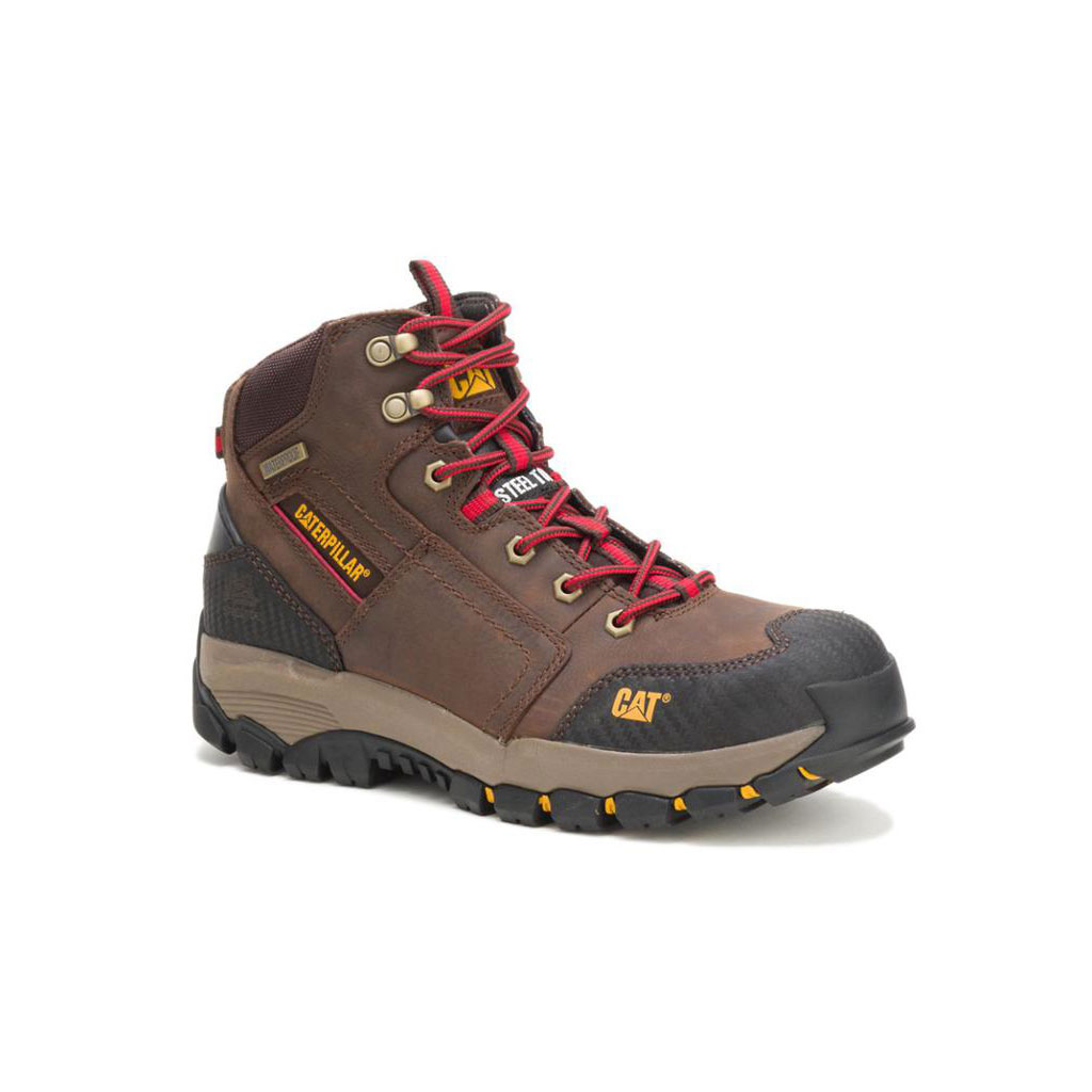 Caterpillar Navigator Mid Waterproof Steel Toe Men's Safety Toe Boots Dark Gull Grey  USA |  421950-CXA