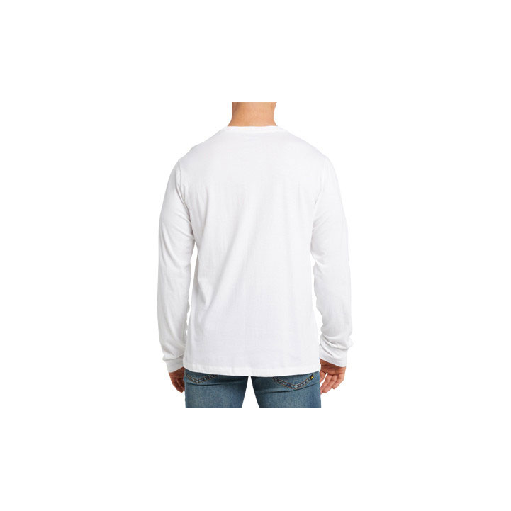 Caterpillar Original Fit Long Sleeve Logo Men's Tee Shirts White-Traademark  USA |  074698-RCH