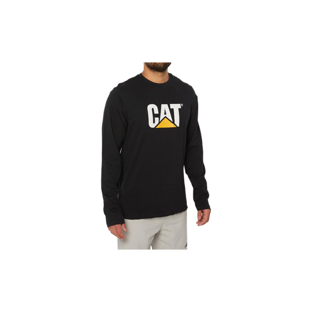 Caterpillar Original Fit Ls Logo Men's T-Shirts Black  USA |  276140-EWL