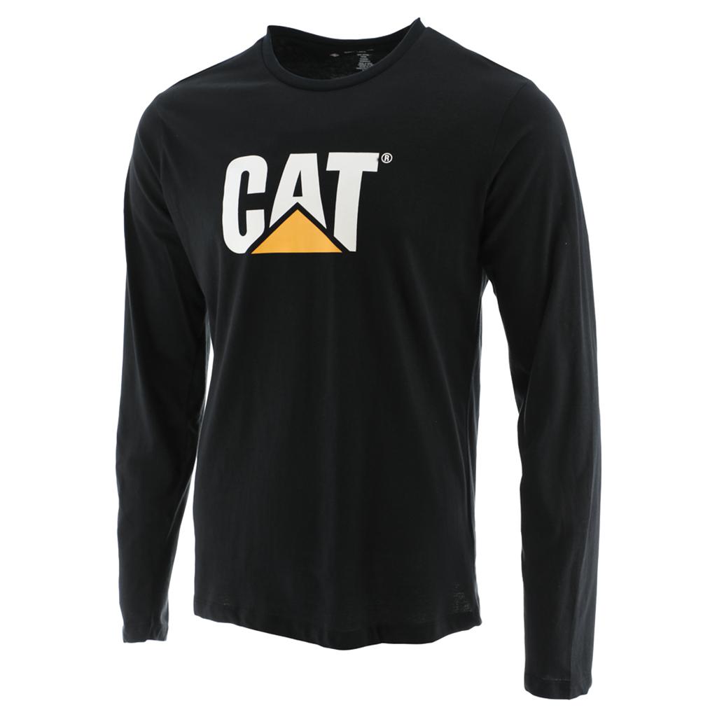 Caterpillar Original Fit Ls Logo Men's T-Shirts Black  USA |  276140-EWL