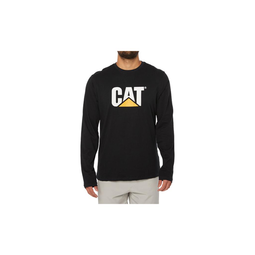 Caterpillar Original Fit Ls Logo Men\'s T-Shirts Black  USA |  276140-EWL