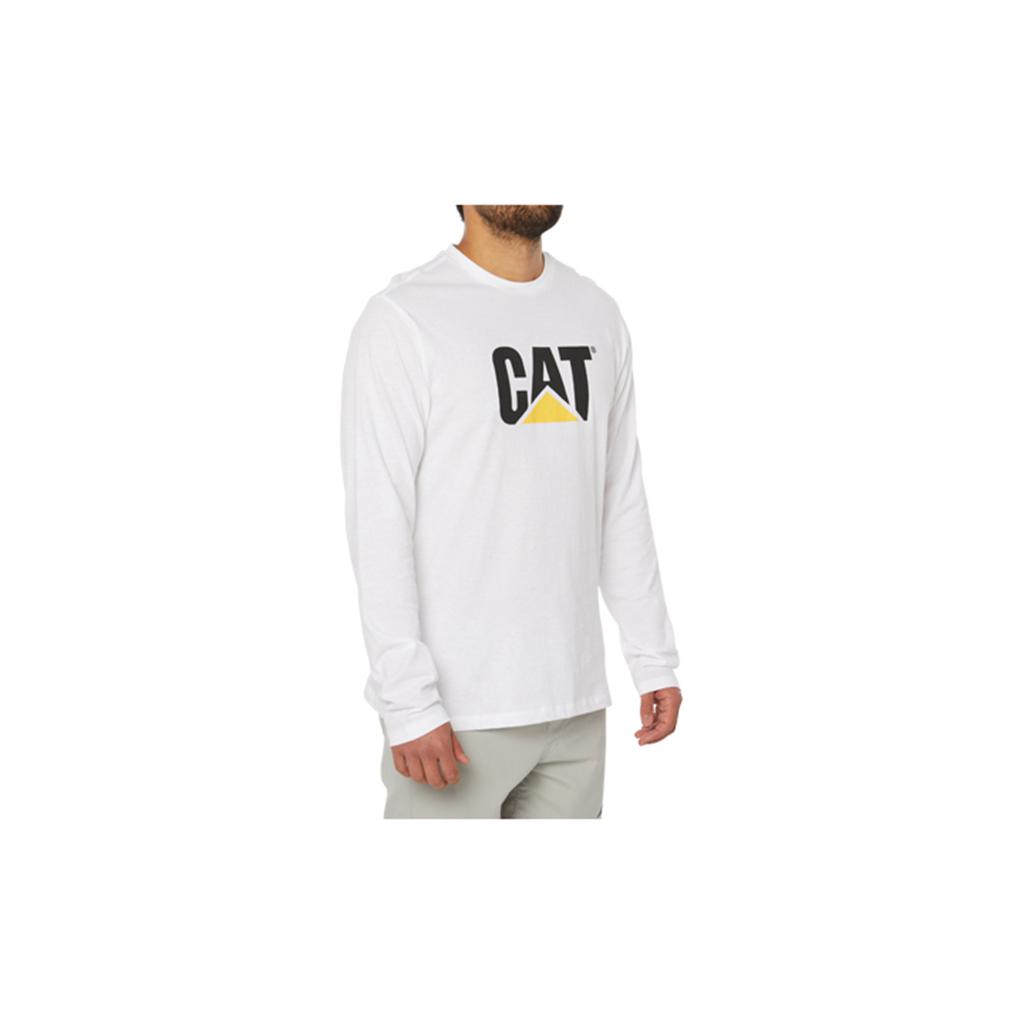 Caterpillar Original Fit Ls Logo Men's T-Shirts White  USA |  432750-YZS