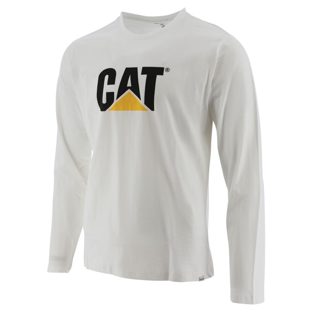 Caterpillar Original Fit Ls Logo Men's T-Shirts White  USA |  432750-YZS