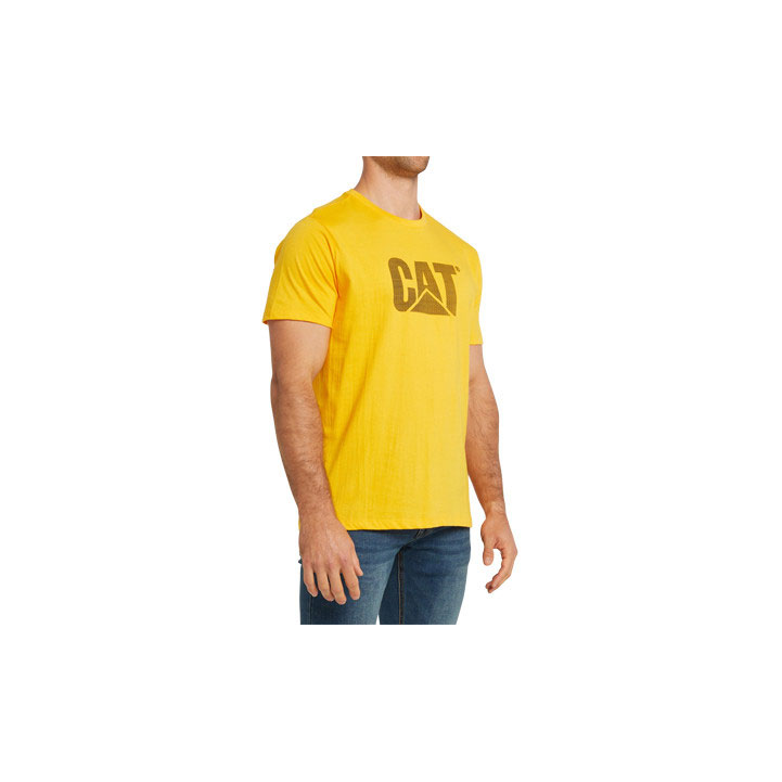 Caterpillar Original Logo Men's Tee Shirts Yellow  USA |  013852-HDM