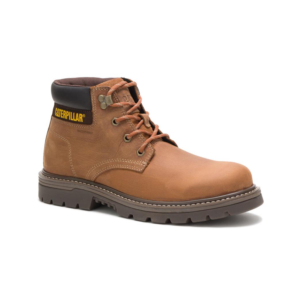 Caterpillar Outbase Waterproof Men's Work Boots Brown  USA |  750412-GOA