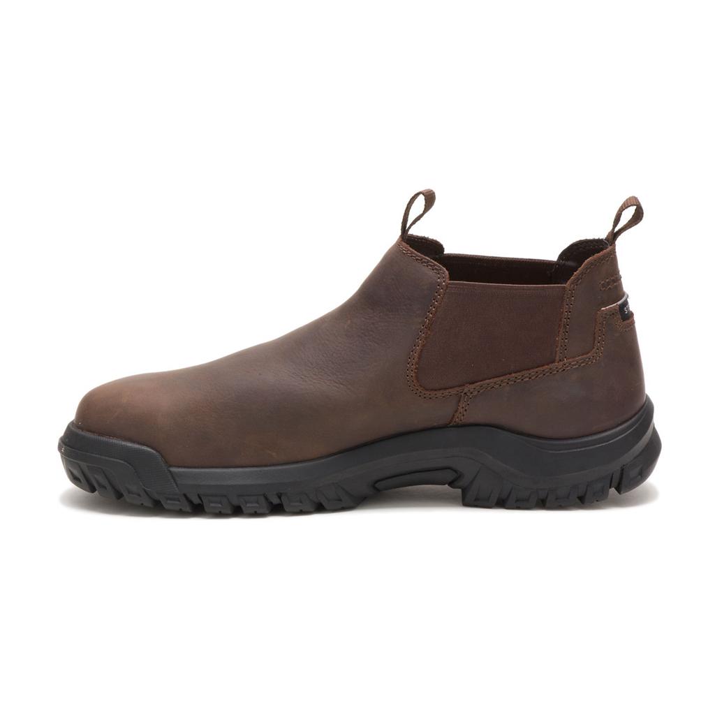 Caterpillar Outline Slip-on Steel Toe Men's Work Boots Brown  USA |  158634-YWP