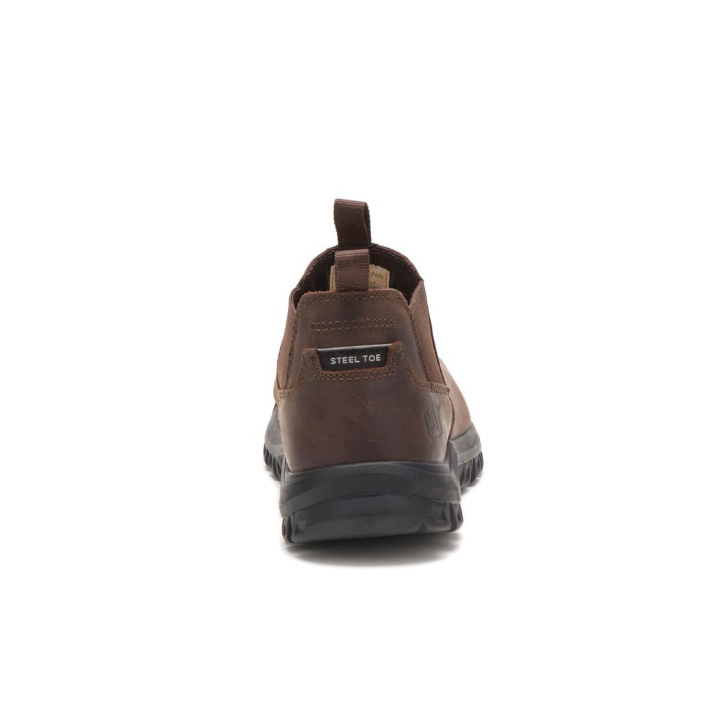 Caterpillar Outline Slip-on Steel Toe Men's Work Boots Brown  USA |  158634-YWP