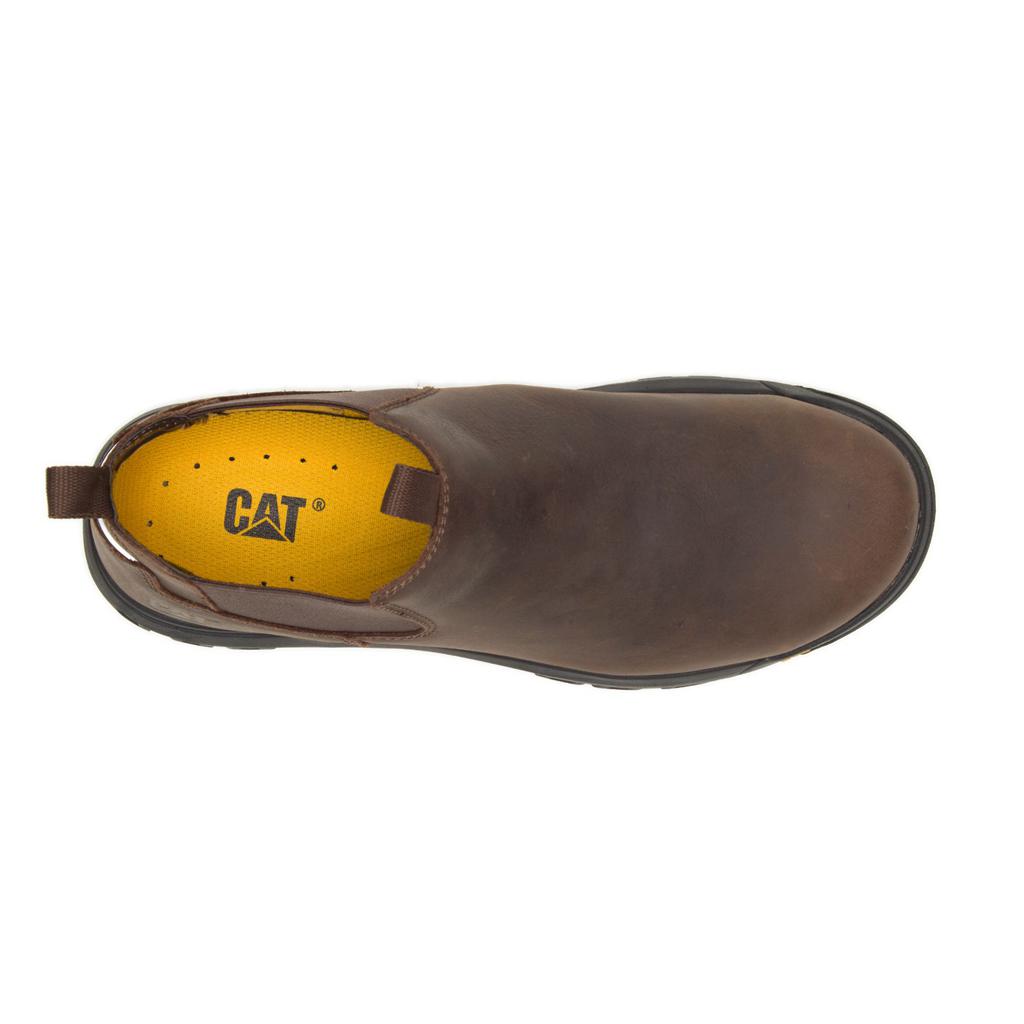 Caterpillar Outline Slip-on Steel Toe Men's Work Boots Brown  USA |  158634-YWP