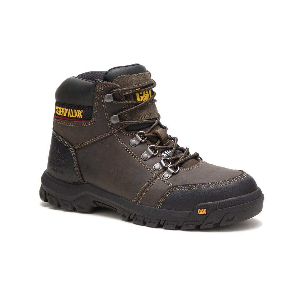 Caterpillar Outline Steel Toe Men's Steel Toe Boots Dark Grey  USA |  670354-LIF