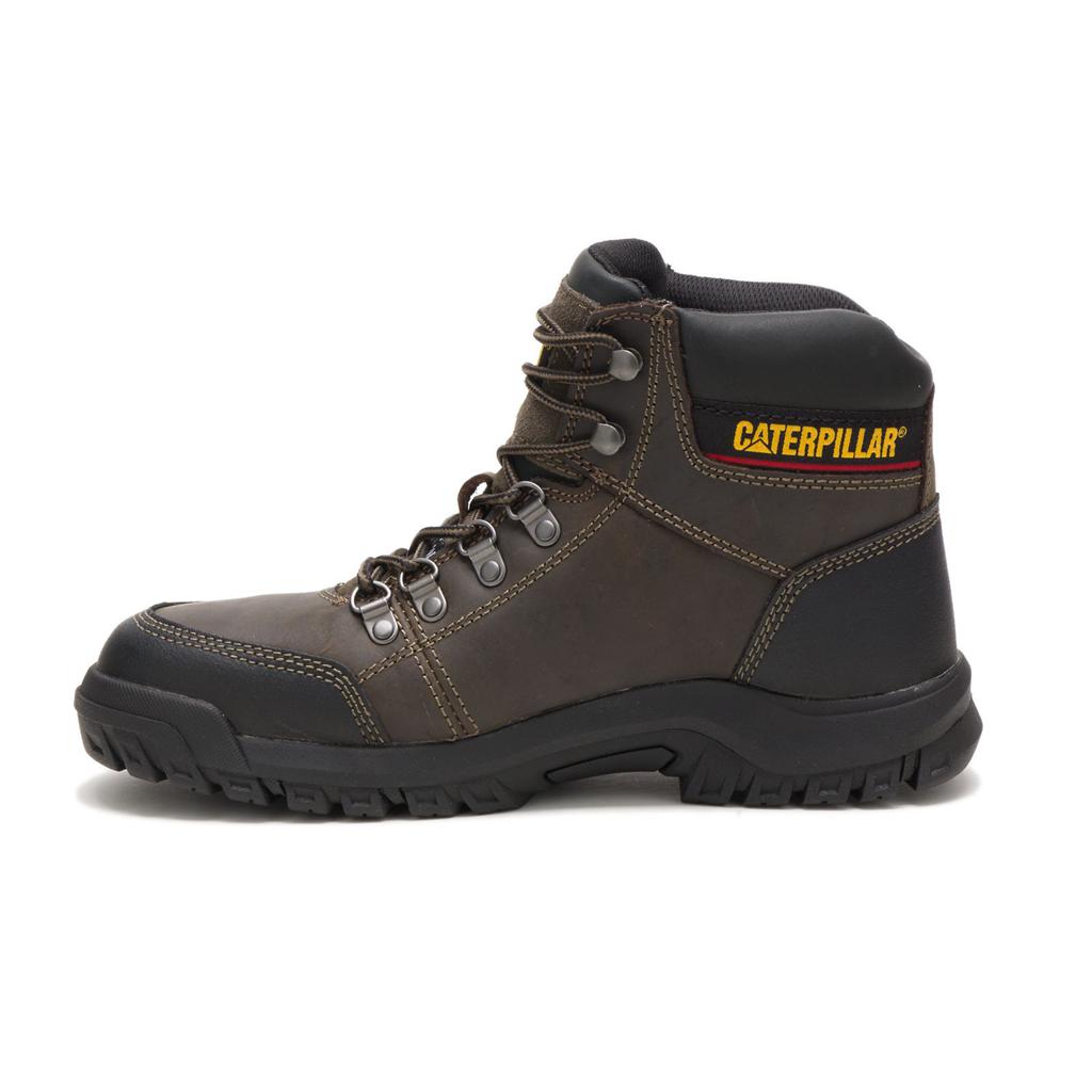 Caterpillar Outline Steel Toe Men's Steel Toe Boots Dark Grey  USA |  670354-LIF