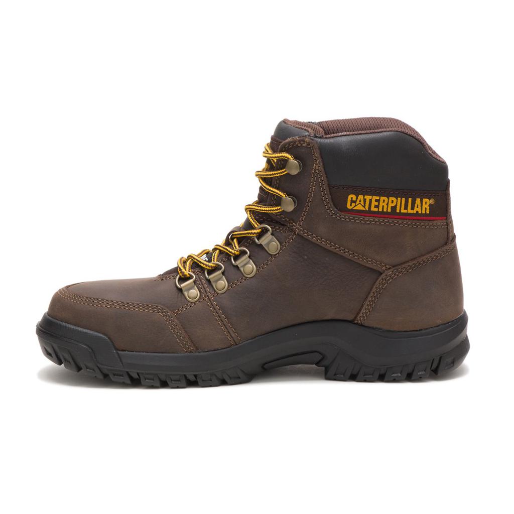 Caterpillar Outline Steel Toe Men's Steel Toe Boots Brown  USA |  827915-BYL