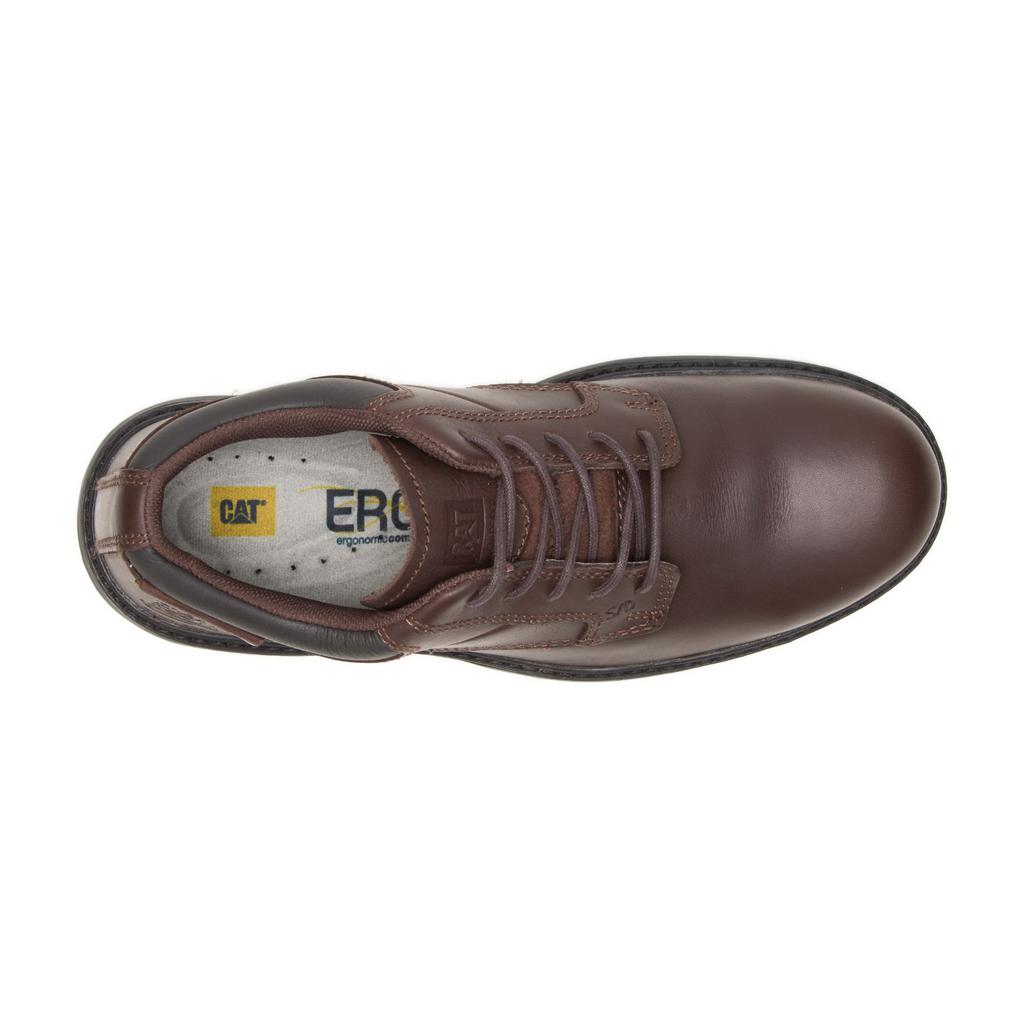 Caterpillar Oversee Steel Toe Men's Steel Toe Shoes Dark Brown  USA |  287064-DSH