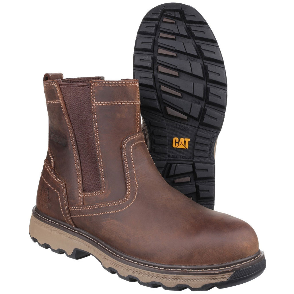 Caterpillar Pelton S1 Men's Safety Toe Boots Dark Beige  USA |  021978-EDT