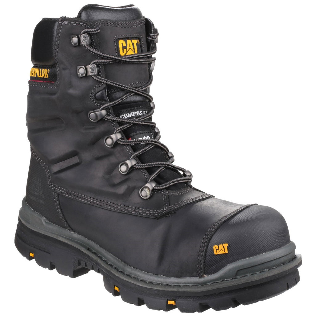 Caterpillar Premier Waterproof S3 Men\'s Safety Toe Boots Black  USA |  310769-HPG