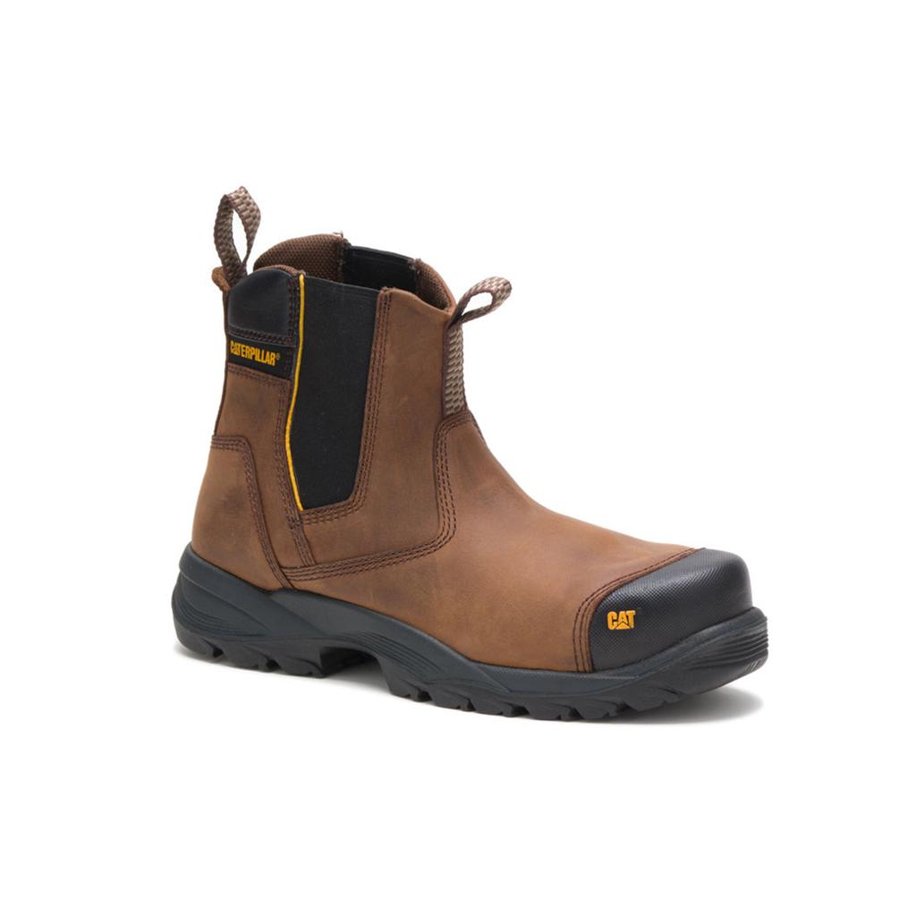 Caterpillar Propane St Men\'s Safety Toe Boots Dark Brown  USA |  189574-WIL