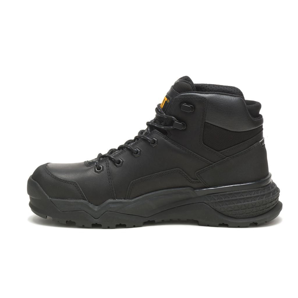 Caterpillar Provoke Mid Waterproof Alloy Toe Men's Work Boots Black  USA |  621097-EKB