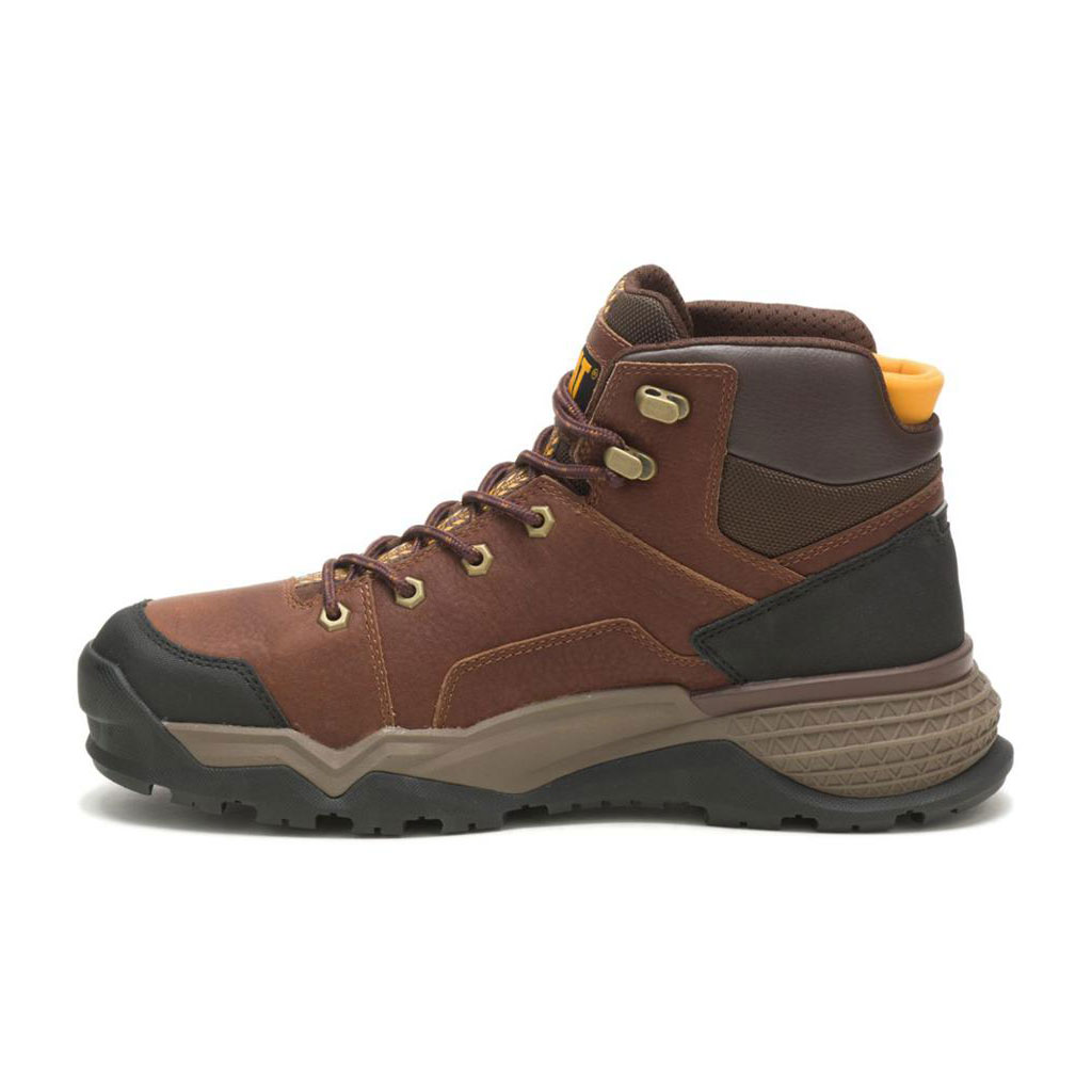 Caterpillar Provoke Mid Waterproof Men's Work Boots Oak Brown  USA |  560789-UNR