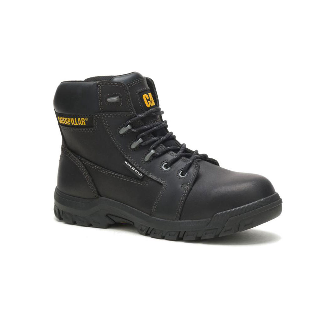 Caterpillar Resorption Waterproof Composite Toe Women's Slip Resistant Footwear Black  USA |  416052-NBF