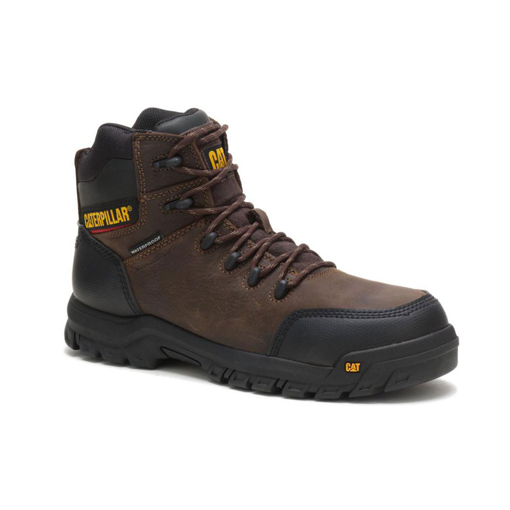 Caterpillar Resorption Waterproof Composite Toe Men's Waterproof Boots Seal Brown  USA |  486710-DWN