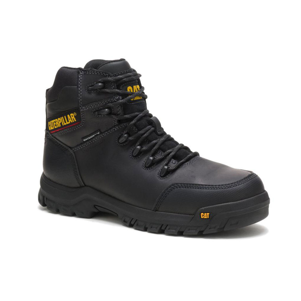 Caterpillar Resorption Waterproof Composite Toe Men's Waterproof Boots Black  USA |  685941-VRI