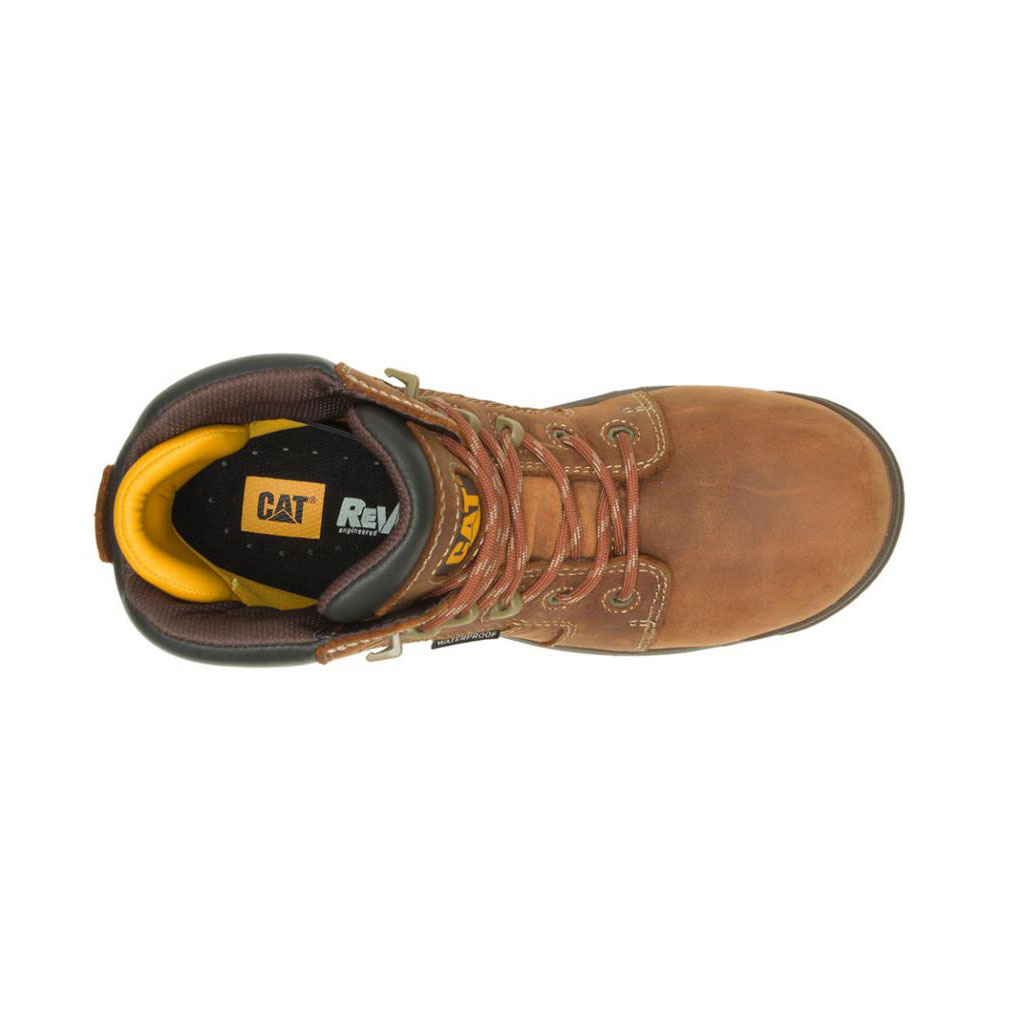 Caterpillar Resorption Waterproof Composite Toe Women's Slip Resistant Footwear Brown  USA |  985462-ZEB