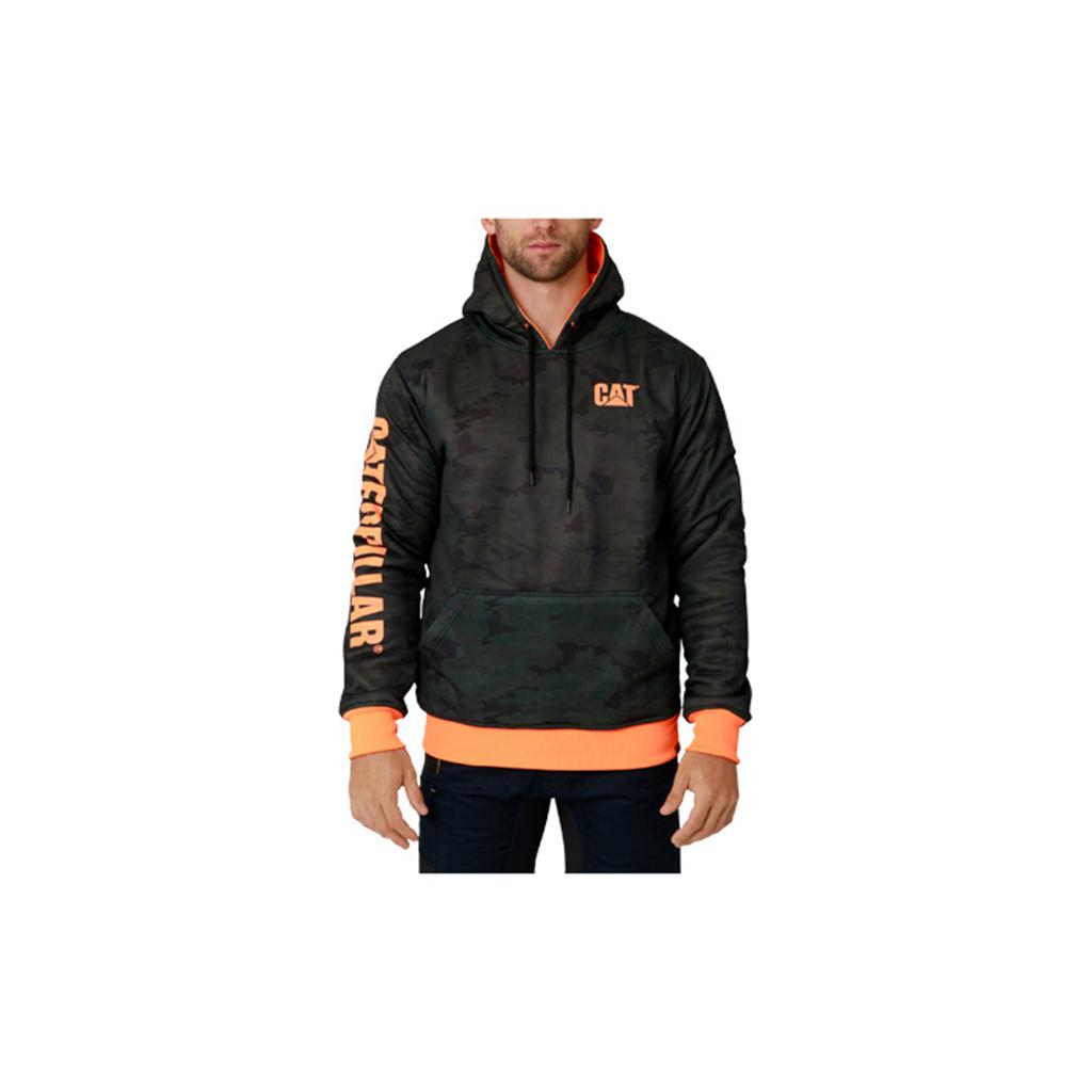 Caterpillar Reversible Banner Men's Sweatshirts Black/Orange  USA |  518296-DQE