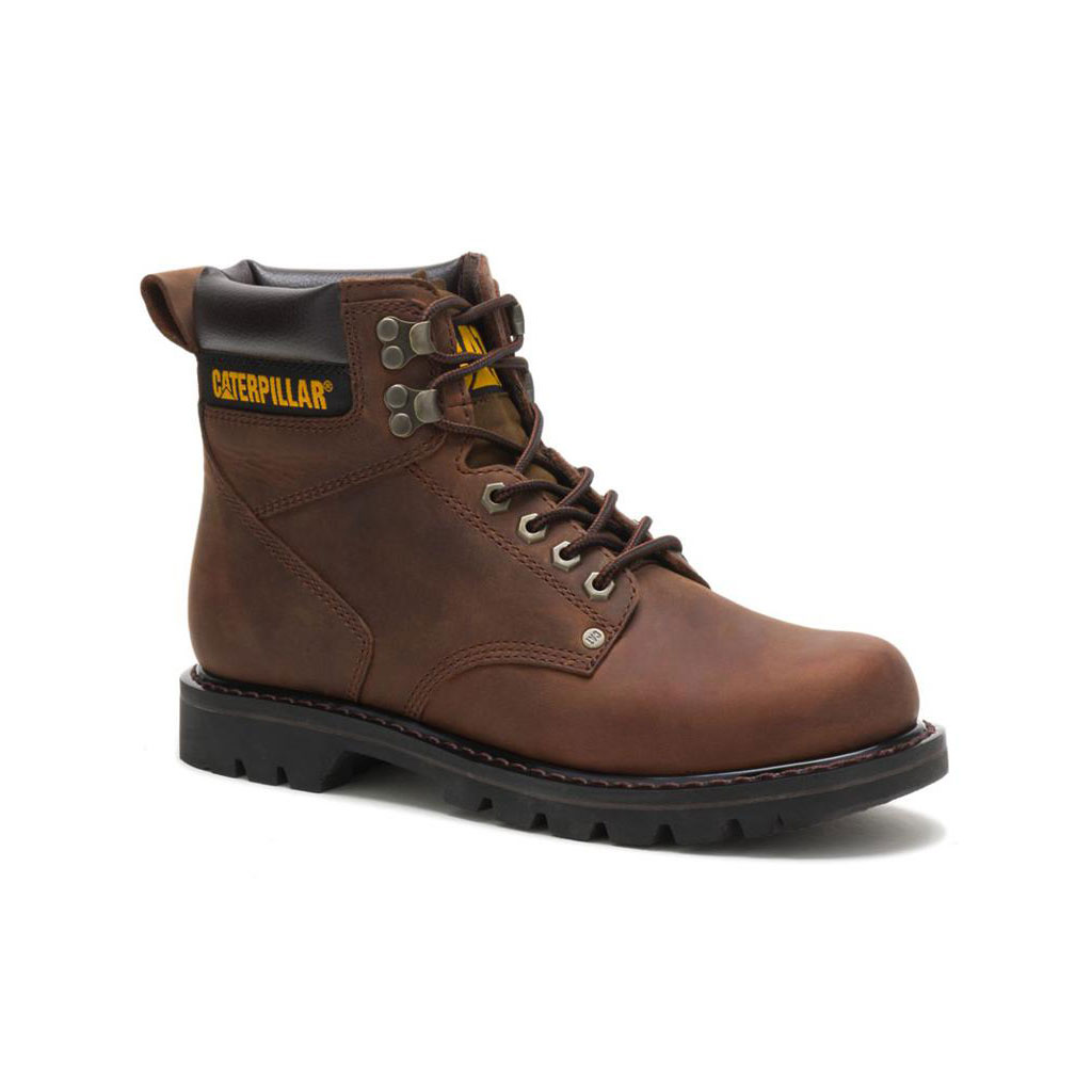 Caterpillar Second Shift - Comfortables Men's Work Boots Dark Brown  USA |  391785-COL