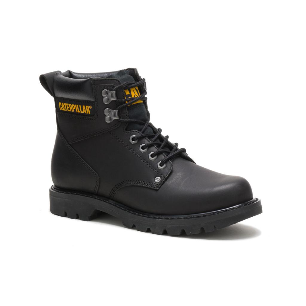 Caterpillar Second Shift Men's Work Boots Black  USA |  328049-ZIS