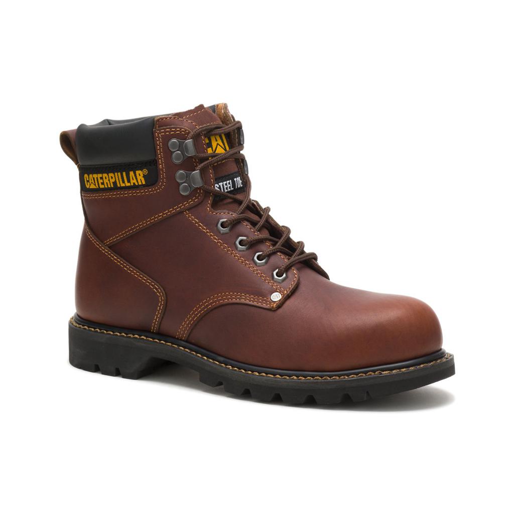 Caterpillar Second Shift Steel Toe Men's Steel Toe Boots Brown  USA |  825730-ZTJ