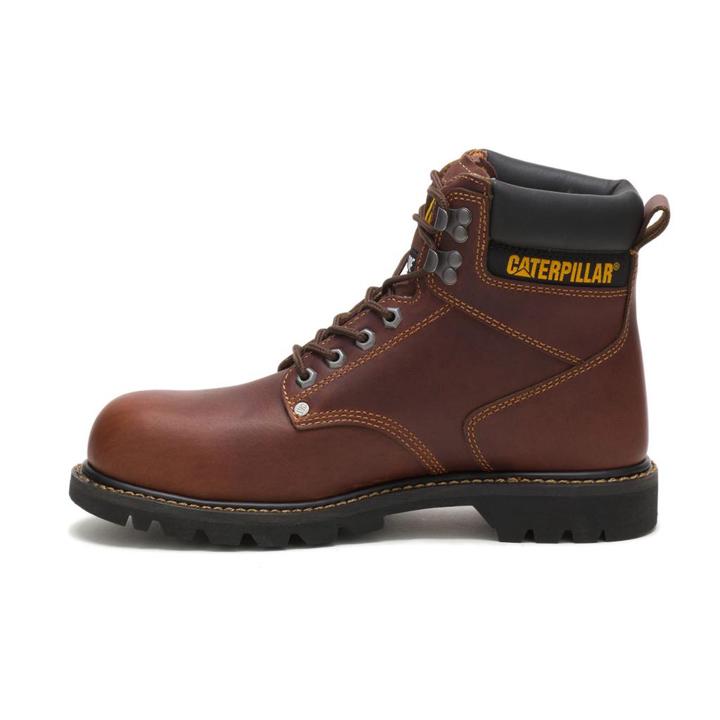 Caterpillar Second Shift Steel Toe Men's Steel Toe Boots Brown  USA |  825730-ZTJ