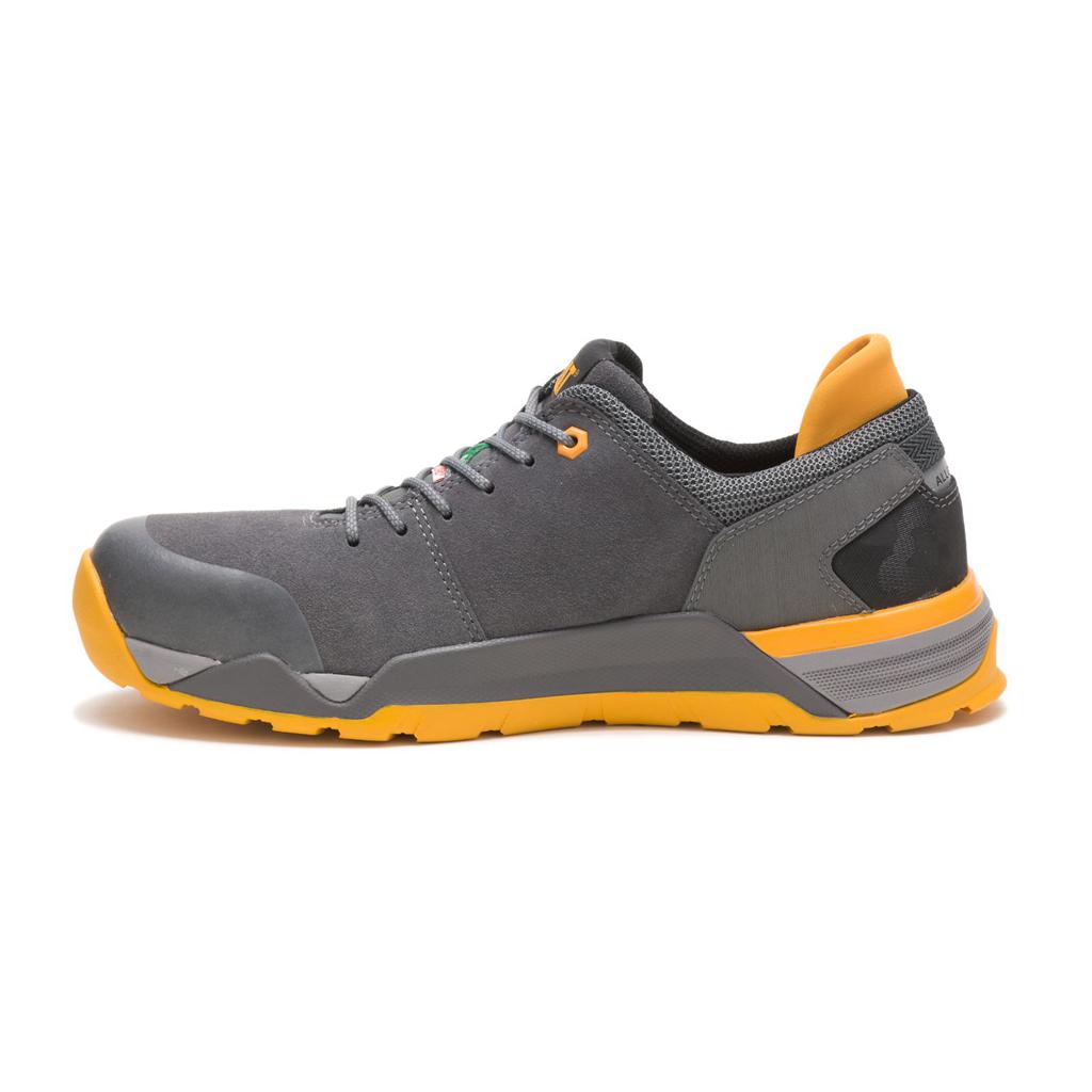 Caterpillar Sprint Suede Alloy Toe Csa Men's Work Shoes Grey/Orange  USA |  436078-CWB