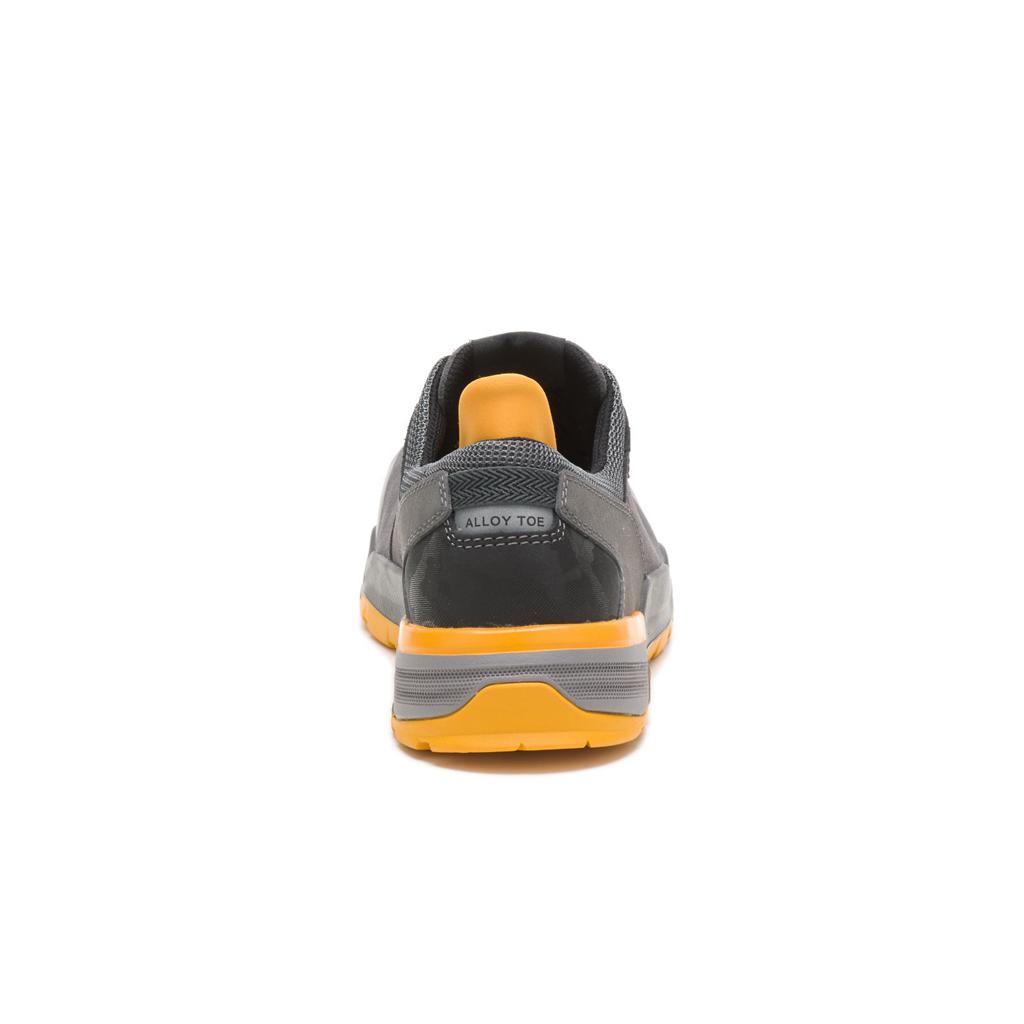 Caterpillar Sprint Suede Alloy Toe Csa Men's Work Shoes Grey/Orange  USA |  436078-CWB