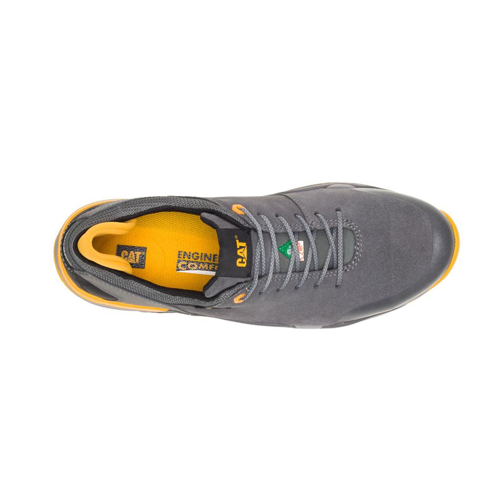 Caterpillar Sprint Suede Alloy Toe Csa Men's Work Shoes Grey/Orange  USA |  436078-CWB