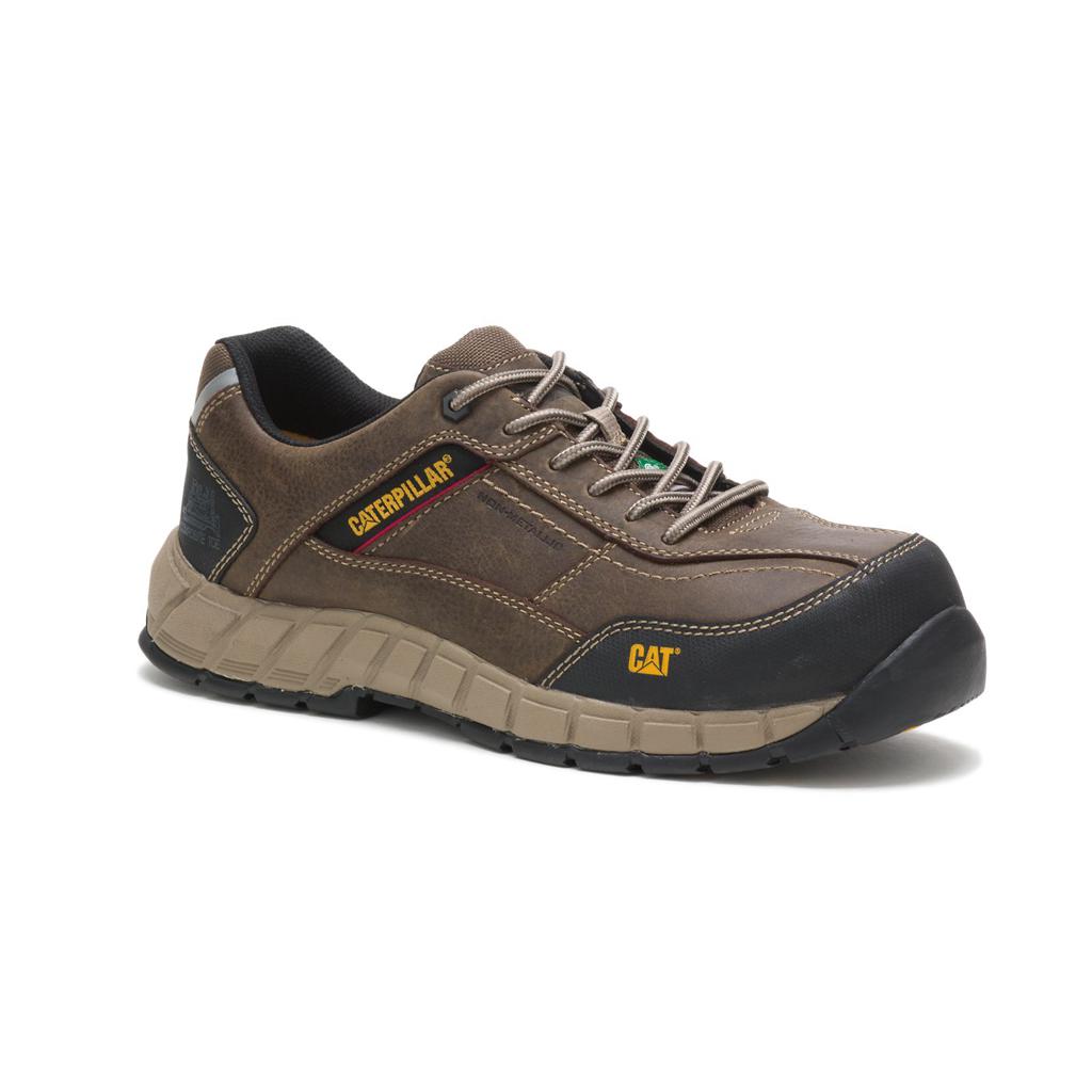 Caterpillar Streamline Leather Csa Composite Toe Men's Work Shoes Dark Grey  USA |  726594-XCQ