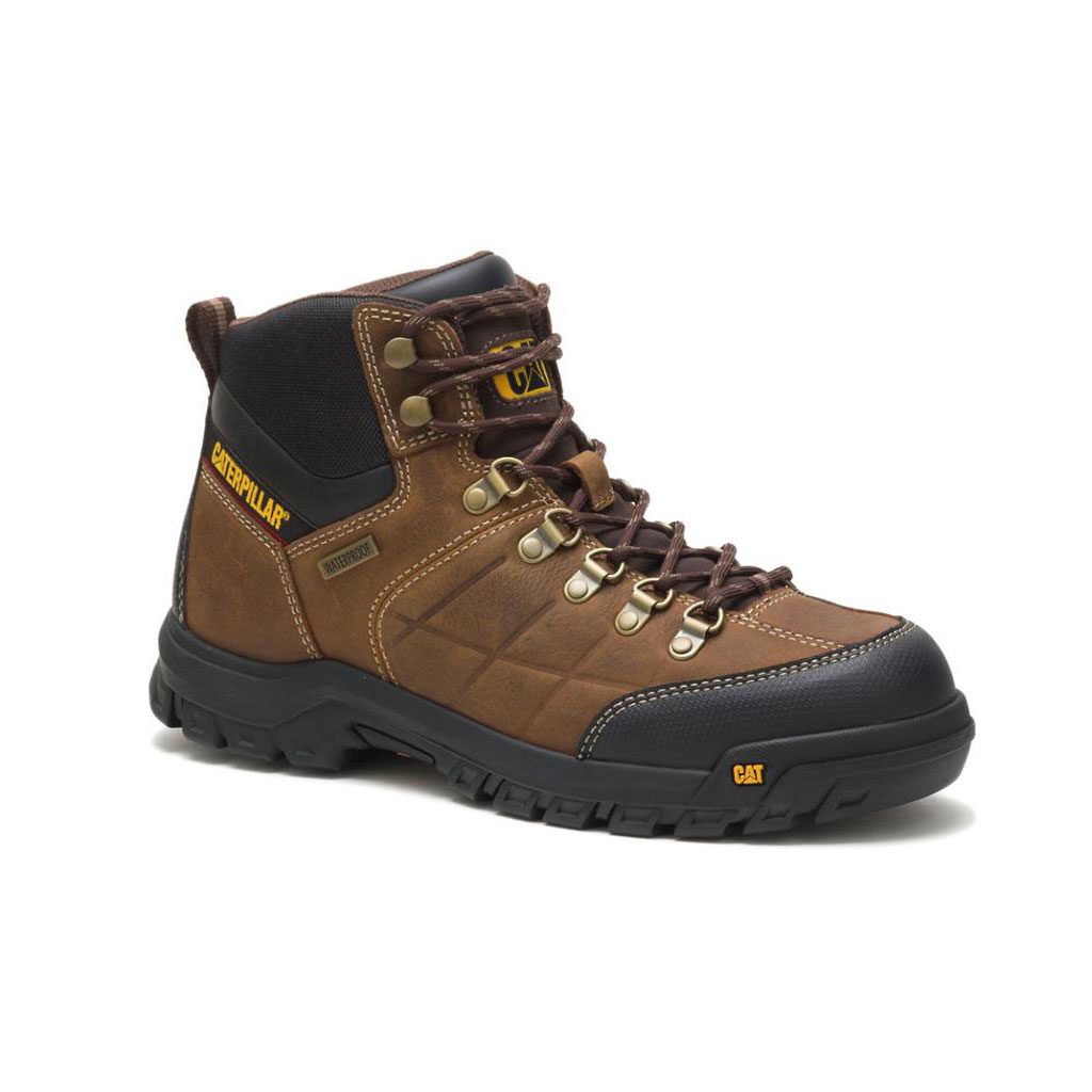 Caterpillar Threshold Waterproof Men's Work Boots Real Brown  USA |  640578-REF