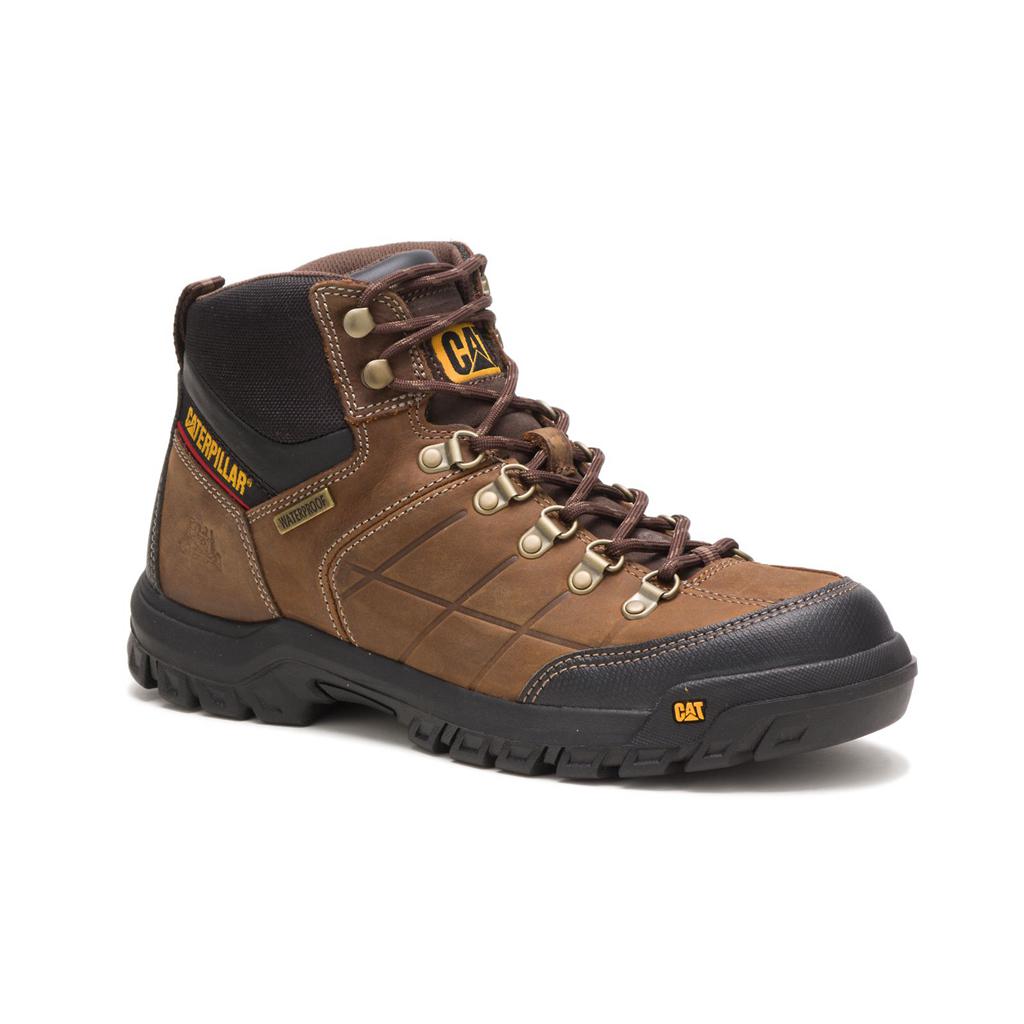 Caterpillar Threshold Waterproof Men's Work Boots Brown  USA |  642130-DBY