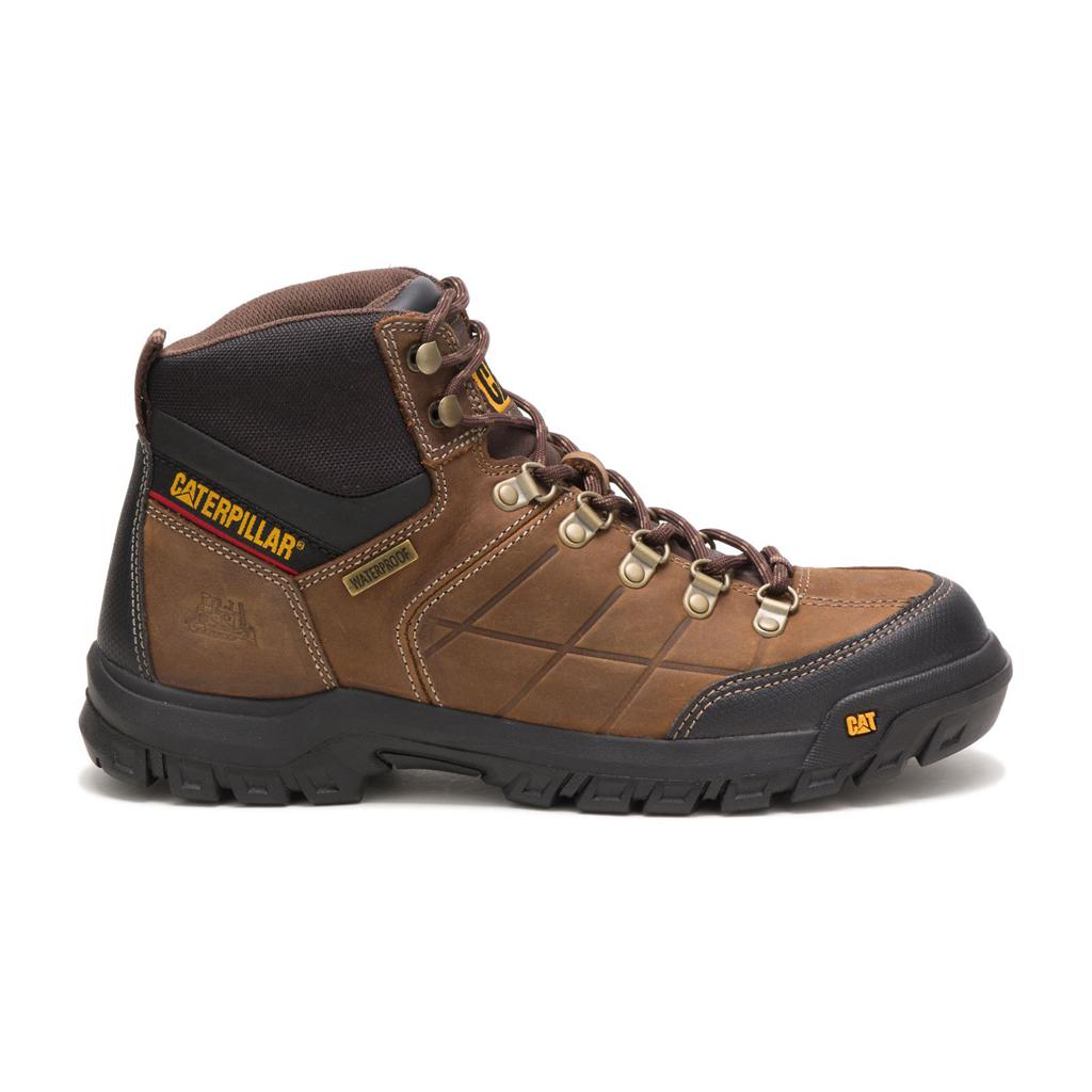 Caterpillar Threshold Waterproof Men\'s Work Boots Brown  USA |  642130-DBY