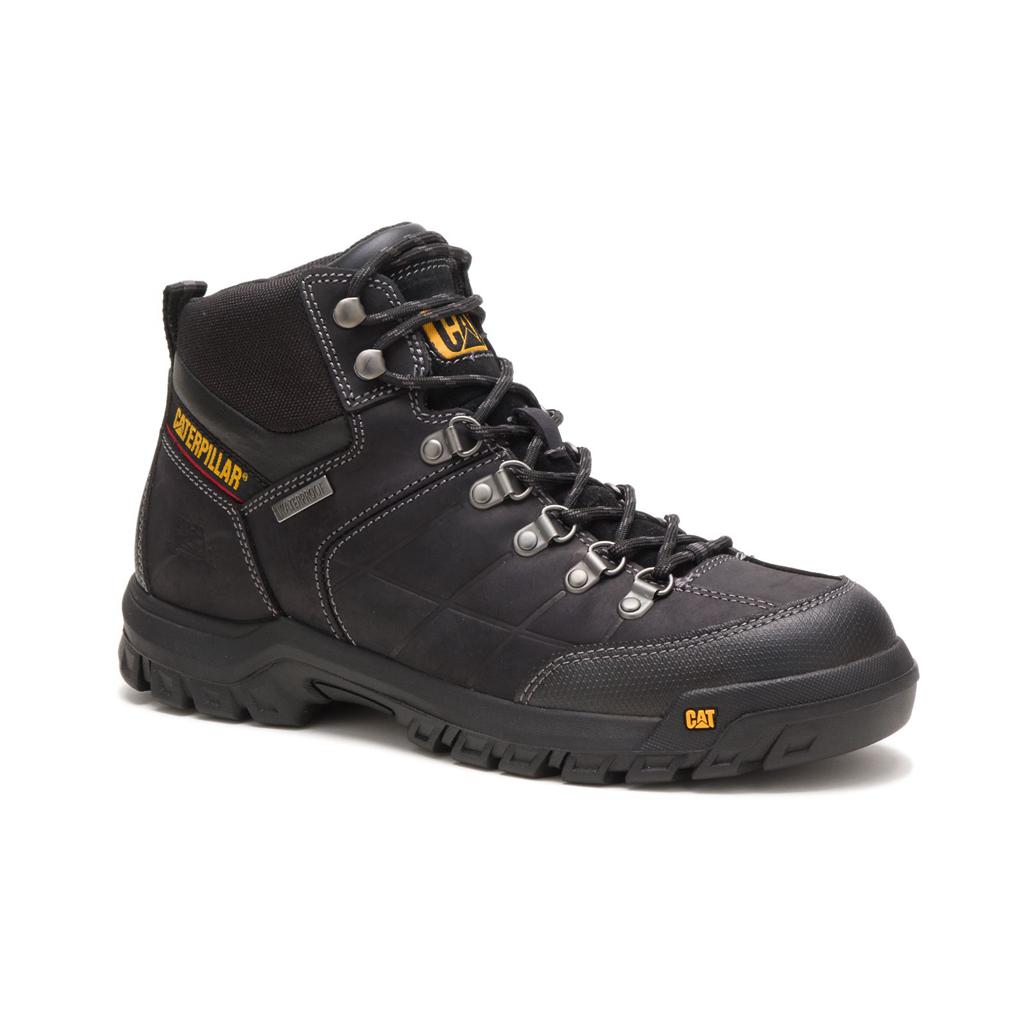 Caterpillar Threshold Waterproof Men's Work Boots Black  USA |  674398-MIS