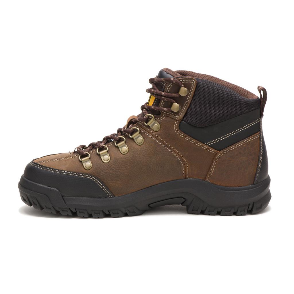 Caterpillar Threshold Waterproof Steel Toe Men's Work Boots Brown  USA |  270198-OJI