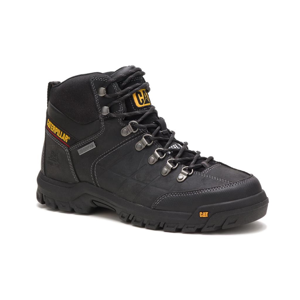 Caterpillar Threshold Waterproof Steel Toe Men's Steel Toe Boots Black  USA |  503769-JLX