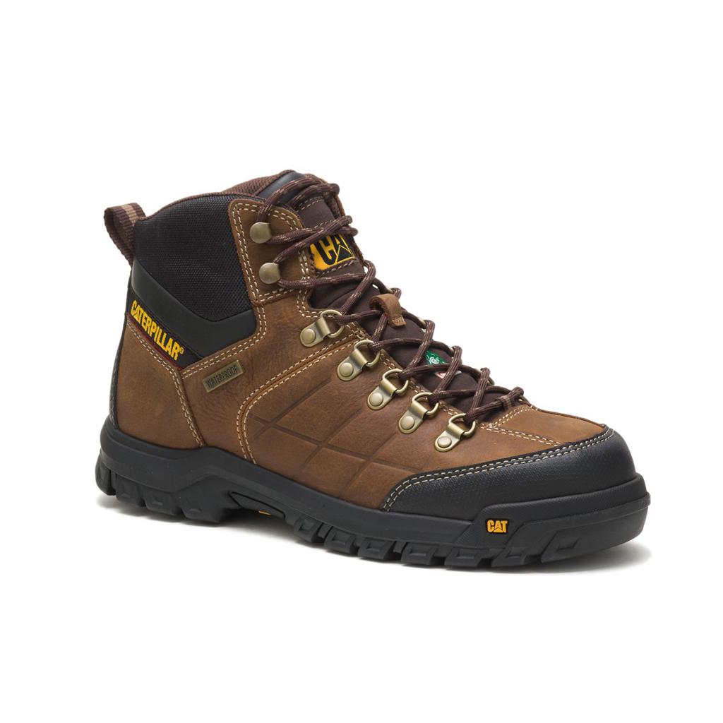 Caterpillar Threshold Waterproof Steel Toe Csa Men's Work Boots Brown  USA |  746598-XAF