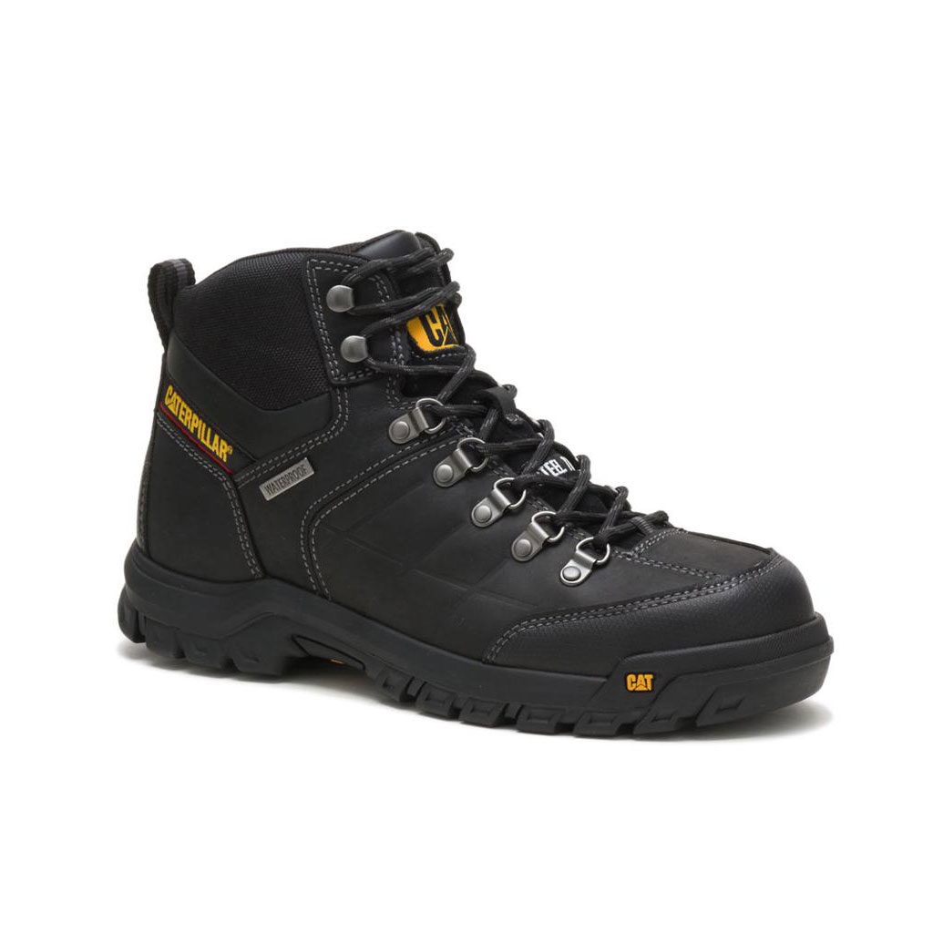 Caterpillar Threshold Waterproof Steel Toe Men's Waterproof Boots Black  USA |  895134-SUB