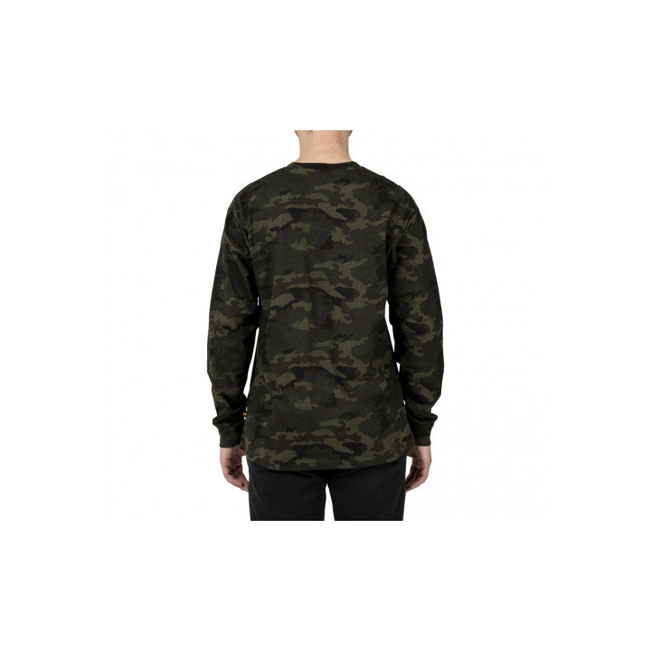 Caterpillar Trademark Banner Long Sleeve Men's Tee Shirts Night Camo  USA |  405697-PKB