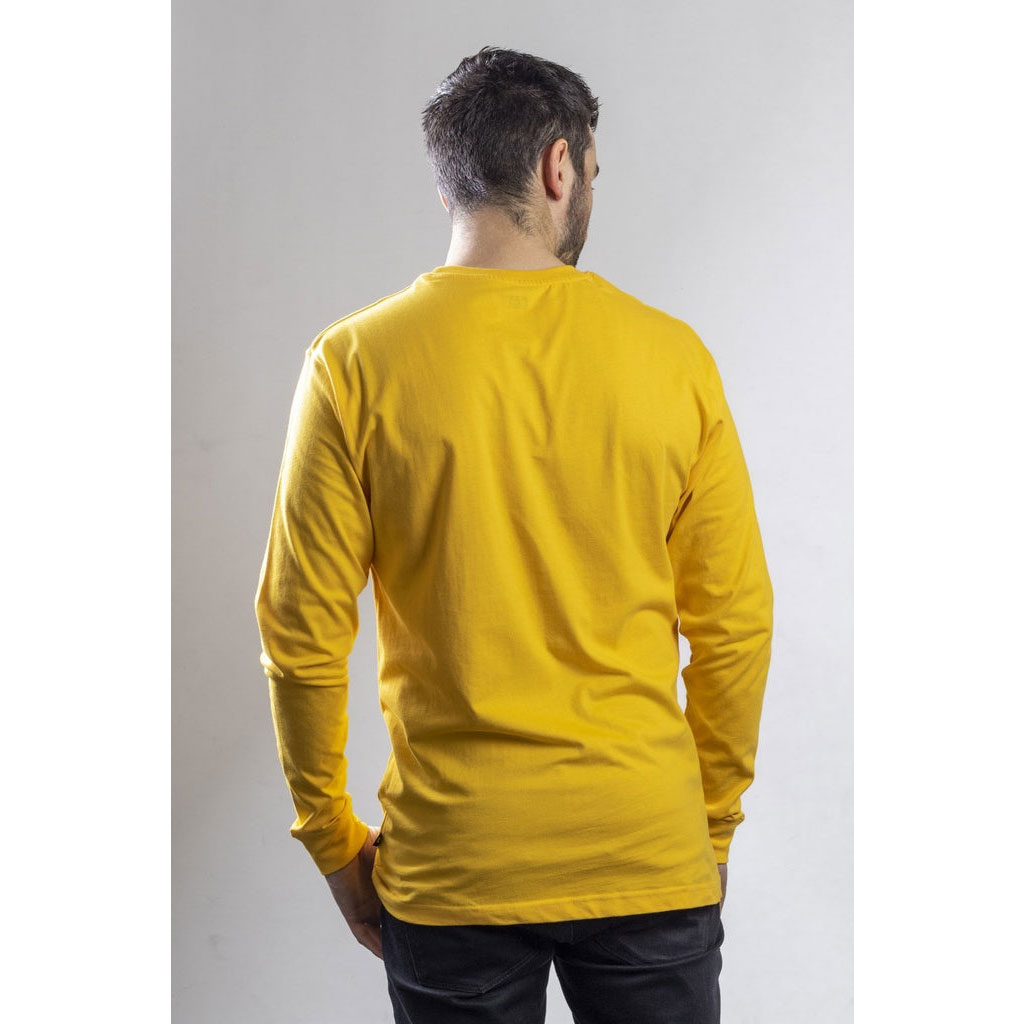 Caterpillar Trademark Banner Long Sleeve Men's Tee Shirts Yellow  USA |  451023-ZQC