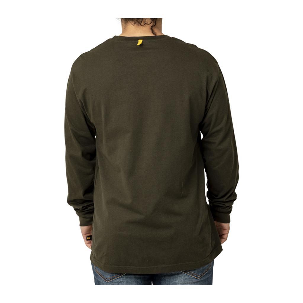 Caterpillar Trademark Banner Long Sleeve Men's T-Shirts dark  USA |  596471-NCM